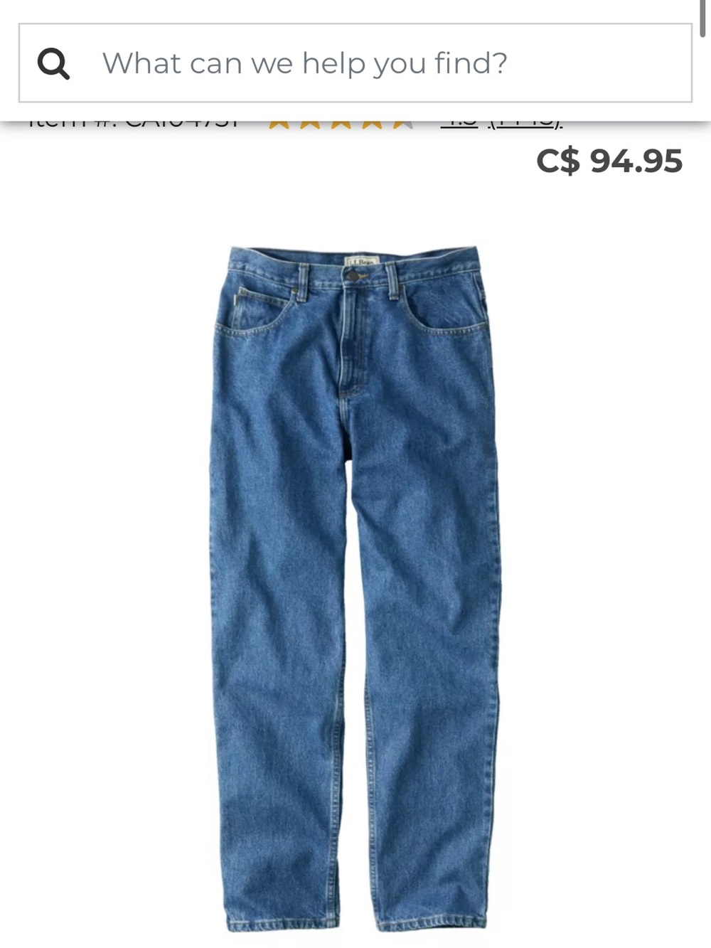 L.L. Bean natural wash 100% cotton straight Leg Jeans